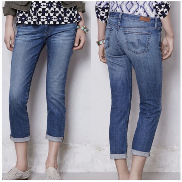 Ag Adriano Goldschmied Denim - AG The Stevie Slim Straight Roll up Jeans